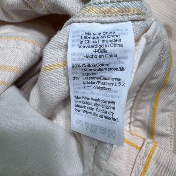 Madewell Pants Womens 24P Yellow Striped Emmett Wide Leg Crop High Rise Trouser - Picture 15 of 15